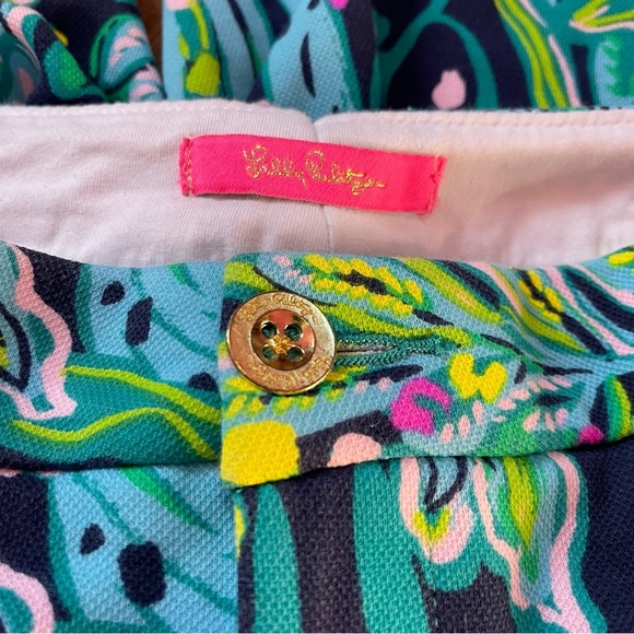 Lilly Pulitzer Shorts Women's Small Low Tide Navy Catty Puursonality Jayne Knit - Picture 5 of 10
